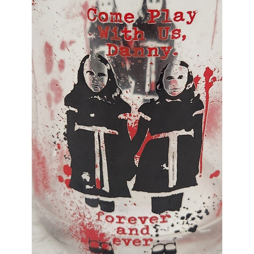 The Shining "come play with us" Twins Clear Cup Mug Silver Buffalo Halloween